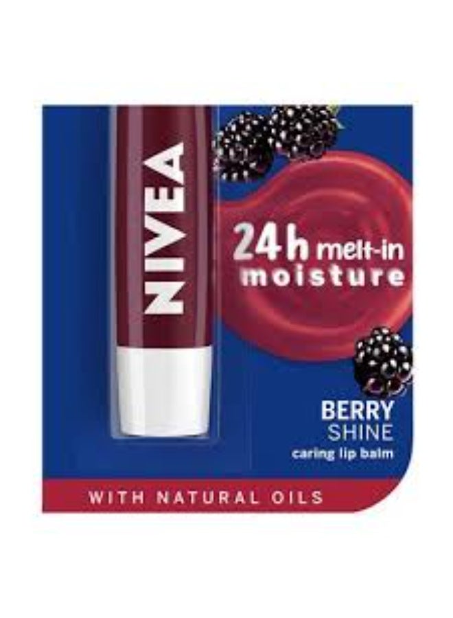 NIVEA Set of 2 Berry Shine 24H Melt-In Moisture Lip Balms,2 Count,4.8g - Image 2